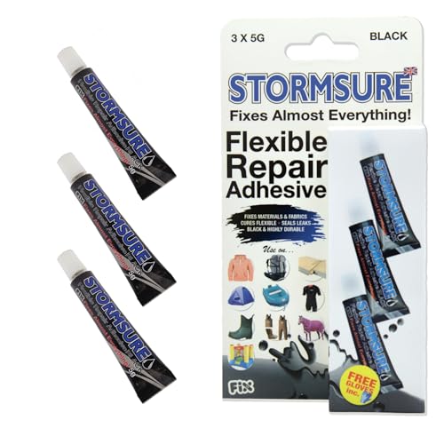 Stormsure Flexibler Reparaturkleber (3 x 5 g, Schwarz) von Stormsure