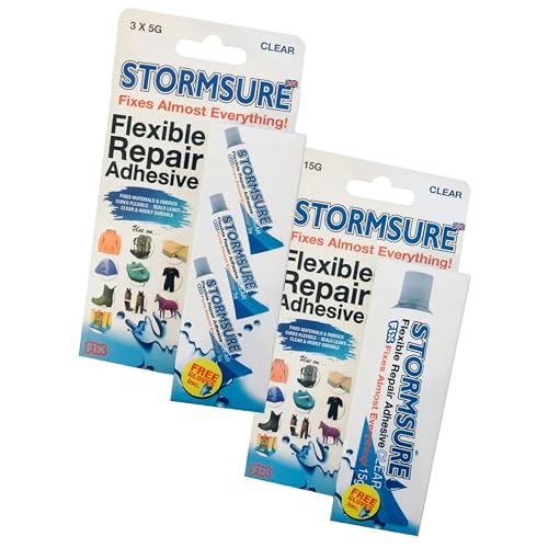 Stormsure Flexibler Reparaturkleber 15g Tube plus 3 x 5g Tuben von Stormsure