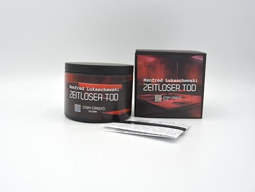 Story Candles Crime Kerzen mit Geschichten von namhaften Autoren Überraschungskerze Geschenk (Manfred Lukaschweski - Zeit ist relativ) von Story Candles