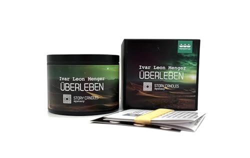 Story Candles Crime Kerzen mit Geschichten von namhaften Autoren Überraschungskerze Geschenk Neuheit (Ivar Leon Menger - Überleben) von Story Candles