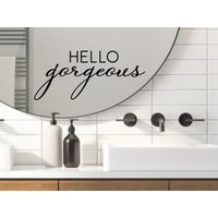 Hallo Wunderschöne Cursive | Wand-Decal-| Vinyl-Aufkleber Badezimmer Wandtattoo Wandaufkleber Spiegel Aufkleber von StoryOfHomeDecals