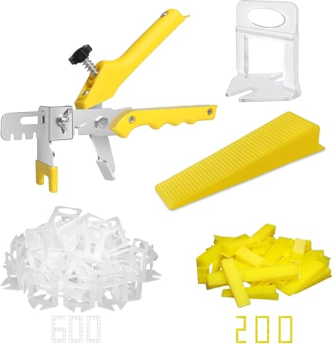 Fliesen-Nivelliersystem, DIY Fliesen Nivellierer Abstandshalter Fliesen-Nivelliersystem Kit (2 mm Kit (600 + 200 + Zange)) von Storystore
