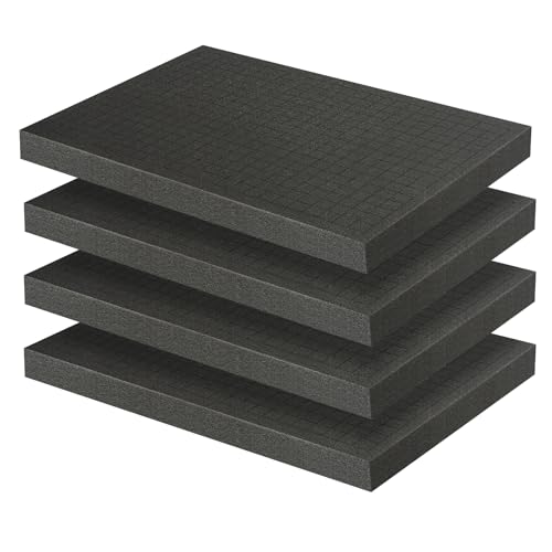 Schaumstoff Zuschnitt 4 Stück, 40 x 30 x 2.5cm Rasterschaumstoff Würfelschaum Schaumstoffeinlage Werkzeugkoffer Kamerakoffer Schaumstoff, Koffereinlage, Tabletop Miniaturen, Werkzeug von Storystore