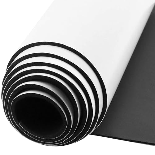 Selbstklebende Schaumstoffrolle Zellkautschuk Selbstklebend 300mm(B) x1.5mm(D) x1.5m(L) Multifunktionale Neopren Schaumstoffplatte einfach zu schneidende DIY-Zellkautschuk Platte (Schwarz) von Storystore