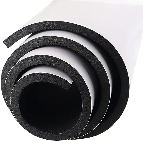 Selbstklebende Schaumstoffrolle Zellkautschuk Selbstklebend 300mm(B) x12mm(D) x1.5m(L) Multifunktionale Neopren Schaumstoffplatte einfach zu schneidende DIY-Zellkautschuk Platte (Schwarz) von Storystore