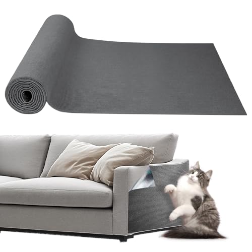 Storystore Selbstklebend Kratzmatte Katze,Katzen Kratzmatte Kratzschutz Sofa Katze,DIY Katze Katzenteppich Wand Kratzschutz für Katzenständer, Sofa, Katzenturm (Dunkelgrau, 40cm*250cm*4mm) von Storystore