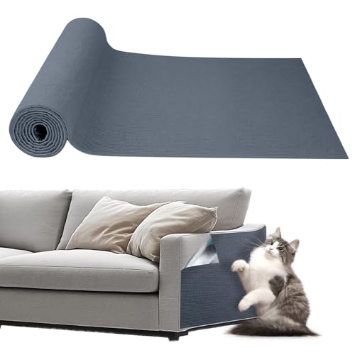 Storystore Selbstklebend Kratzmatte Katze, 40cm x 250cm Katzen Kratzmatte Kratzschutz Sofa Katze, DIY Katzes Katzenteppich Wand Kratzschutz für Katzenständer, Sofa, Katzenturm (Hellgrau) von Storystore