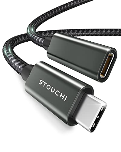 Stouchi USB C Verlängerungskabel 1m, USB Typ C Stecker auf Buchse USB 3.2(10 Gbit/s) 100W Schnelllade-und Audio-Datenübertragungskabel Kompatibel für Pad mini 6,M1 M2 MacBok Pro,Pixel 7 Dunkelgrün von Stouchi