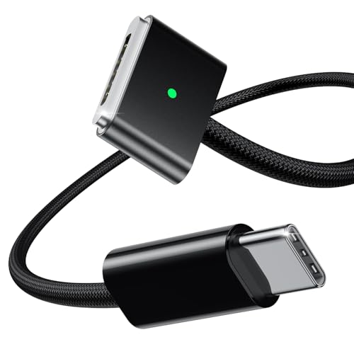 Stouchi USB C auf Mag-Safe 3 Kabel 1.8M 140W Magnetisches Ladekabel für 2024 MacBook Pro 14"/16" M4, 2025 MacBook Air 13"/15" M4, Schnellladung mit perfektem Halt-Schwarz Stouchi USB C auf Mag-Safe 3 Kabel 1.8M 140W Magnetisches Ladekabel für 2024 MacBook Pro 14"/16" M4, 2025 MacBook Air 13"/15" M4, Schnellladung mit perfektem Halt-Schwarz von Stouchi