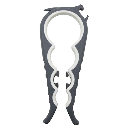 Straame 7-in-1 Glasöffner, müheloser Flaschenöffner und Ringzugdosenöffner, multifunktionales Küchenzubehör mit ergonomischem Gummigriff, Griffwerkzeug in mehreren Größen (Flaschenöffner) von Straame