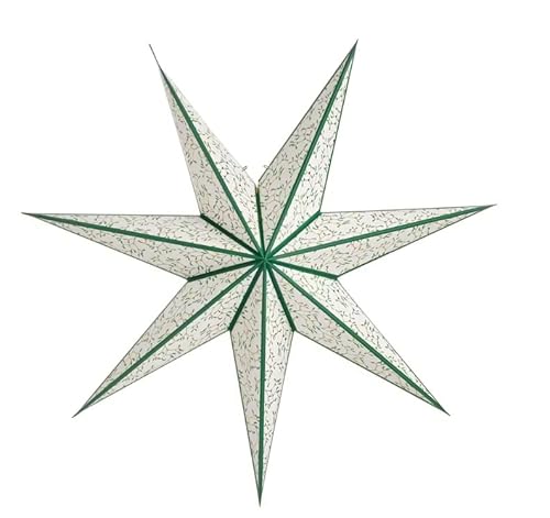 Strala Leuchtenschirm-ikea Fenster Stern Blatt grün - goldfarben/Punkte 70cm von Strala