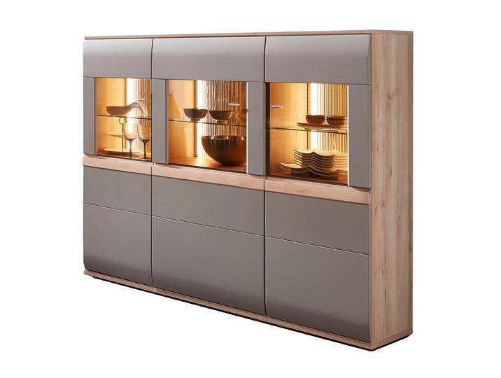 Stralsunder Binz Highboard B15072 Ausführung Korpus im Dekor Naturbuche mit Fronten in Grau matt optional mit geschroppten Rückwänden und Beleuchtung Stralsunder Binz Highboard B15072 Ausführung Korpus im Dekor Naturbuche mit Fronten in Grau matt optional mit geschroppten Rückwänden und Beleuchtung von Stralsunder-Möbelwerke