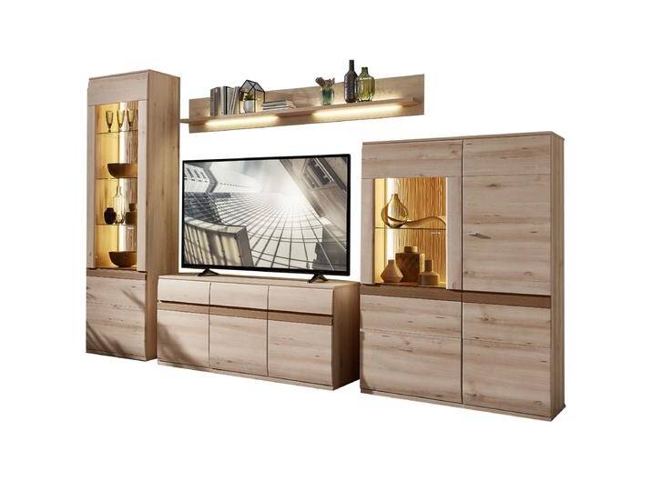Stralsunder Binz Wohnwand mit einer Säule einem Highboard einem Wandboard und einem Lowboard Ausführung Alteiche optional mit passender Beleuchtung Stralsunder Binz Wohnwand mit einer Säule einem Highboard einem Wandboard und einem Lowboard Ausführung Alteiche optional mit passender Beleuchtung von Stralsunder-Möbelwerke