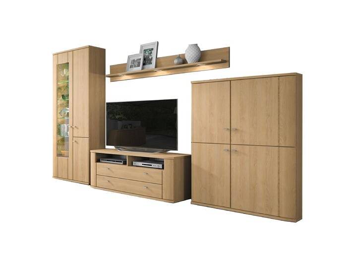 Stralsunder Plano 2 Wohnwand EB105 fünfteilig mit Vitrine TV-Unterschrank Wandboard und Highboard optionale Beleuchtung wählbar Stralsunder Plano 2 Wohnwand EB105 fünfteilig mit Vitrine TV-Unterschrank Wandboard und Highboard optionale Beleuchtung wählbar von Stralsunder-Möbelwerke