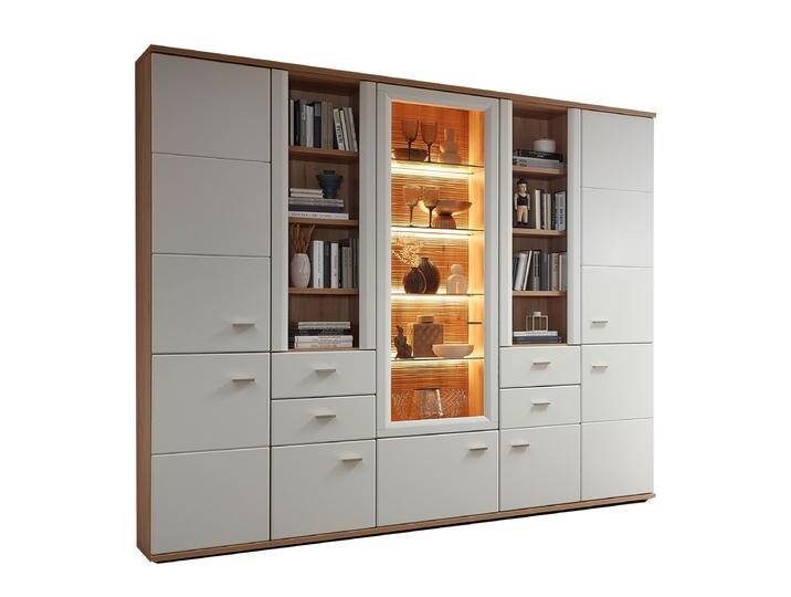 Stralsunder Vilm Wohnwand Kombi EB24041 Vitrinenkombination für Wohnzimmer Ausführung einfarbig oder zweifarbig Beleuchtung gegen Aufpreis Stralsunder Vilm Wohnwand Kombi EB24041 Vitrinenkombination für Wohnzimmer Ausführung einfarbig oder zweifarbig Beleuchtung gegen Aufpreis von Stralsunder-Möbelwerke
