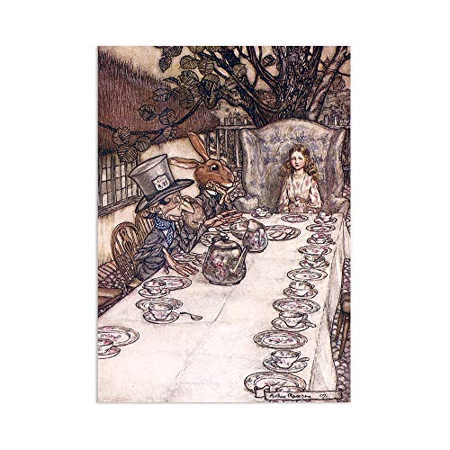 Alice im Wunderland Vintage Kunstdruck – Wandposter Der verrückte Hutmacher Arthur Rackham A3 (ungerahmt) von Strand Clothing