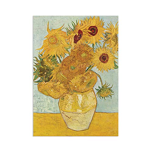 Klassischer Kunstdruck, Wanddekoration, Impressionistische Landschaftsblumen, A3 ("Zwölf Sonnenblumen", Van Gogh) von Strand Clothing
