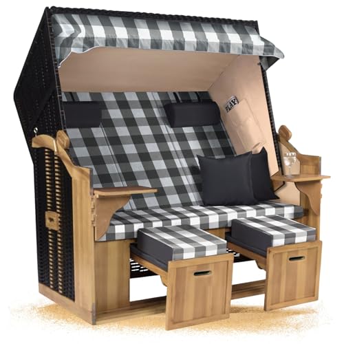 Strandkorb Hanse Ostsee XXL 2,5 Sitzer Vollieger 150cm breit, ideal für Garten, Terrasse und Balkon von Strandkorb Hanse