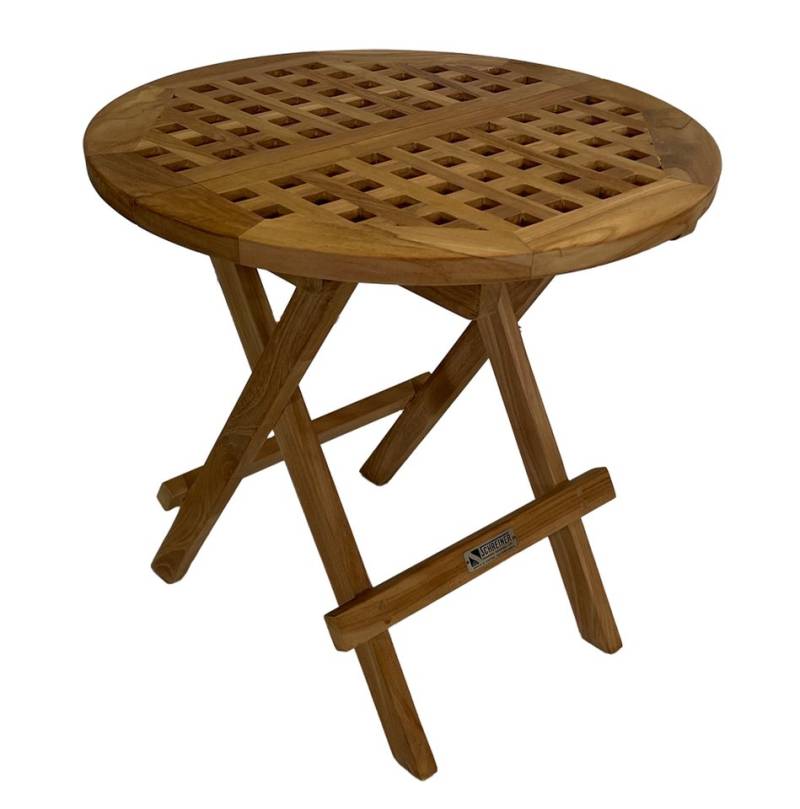 Strandkorb-King Gartentisch Teakholz Beistelltisch klappbar BANGKA, rund von Strandkorb-King
