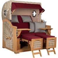 Strandkorb Amrum Grande Bullauge Teak PE Shell Dessin 594 von Strandkorb.co