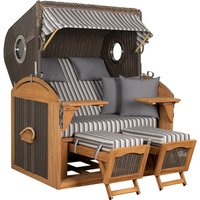 Strandkorb Werdum XL Teak PE Grey Dessin 545 von Strandkorb.co