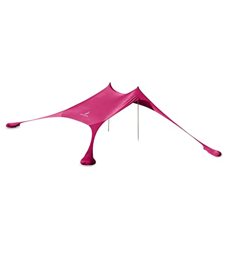 Premium Lycra Strandzelt – Strandmuschel Pop-Up Sonnensegel mit Alu-Stangen und Sand-Ankern Ole Magenta von Strandwerk