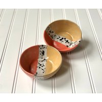 Keramik Snackschale - Zweifarbig Koralle Und Sand von StrangeJoyStudio