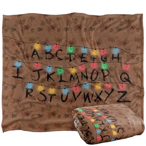 Stranger Things Kuscheldecke mit Weihnachtsbeleuchtung, Motiv: Silky Touch, superweich, 152 x 127 cm von Stranger Things