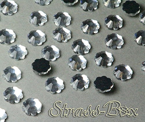 Hotfix DMC Blumen Crystal 8x8 mm Stückzahl wählbar Glas Formen Strasssteine 50 von Strass-Box DMC Formen