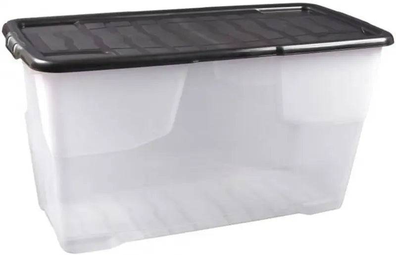 B-Ware Strata Aufbewahrungsbox Box Kunststoff Kiste 5 X 65 Liter Stapelbar Deckel204 von Strata