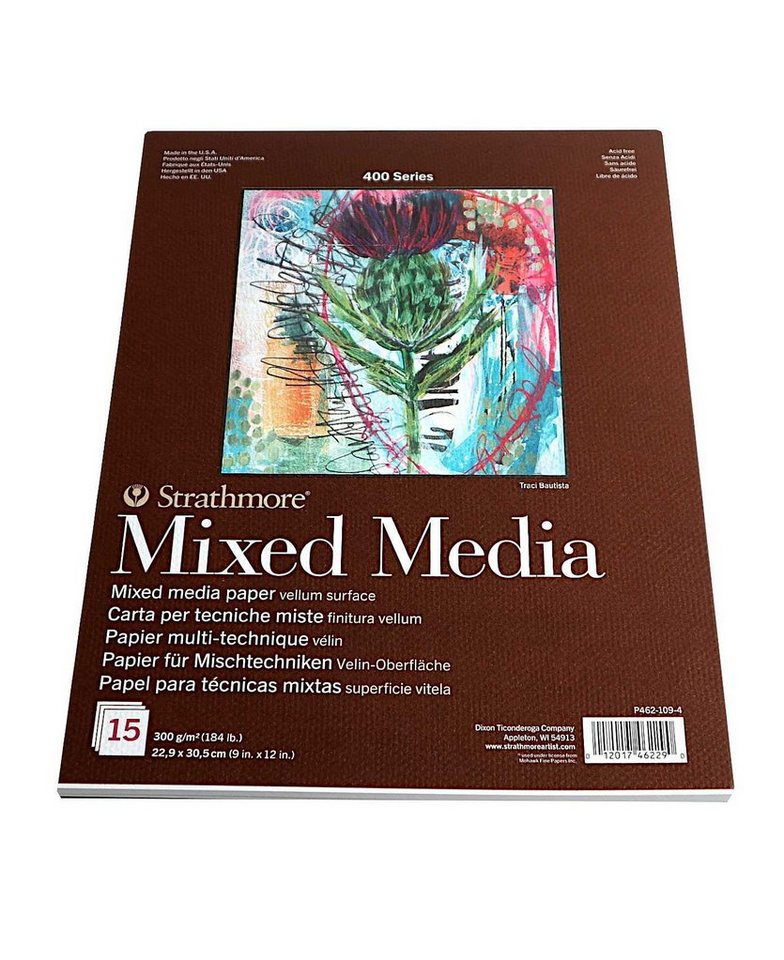 Strathmore Artist Papers™ Skizzenblock Strathmore 400 Mixed Media Block, 15 Blatt, 22,9 x 30,5 cm von Strathmore Artist Papers™