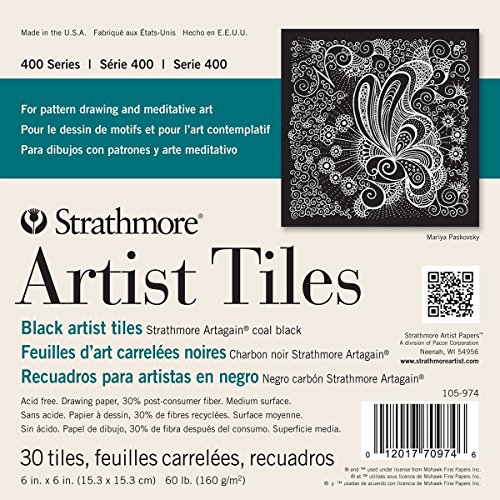 Strathmore (105-974 400 Serie Artagain Artist Fliesen, Kohleschwarz, 6 by 6", 30 von Strathmore