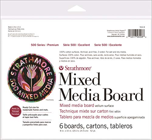 Strathmore (564-8 500 Series Mixed Media Board, Pergamentpapier, 20,3 x 25,4 cm, 6 Blatt, weiß von Strathmore