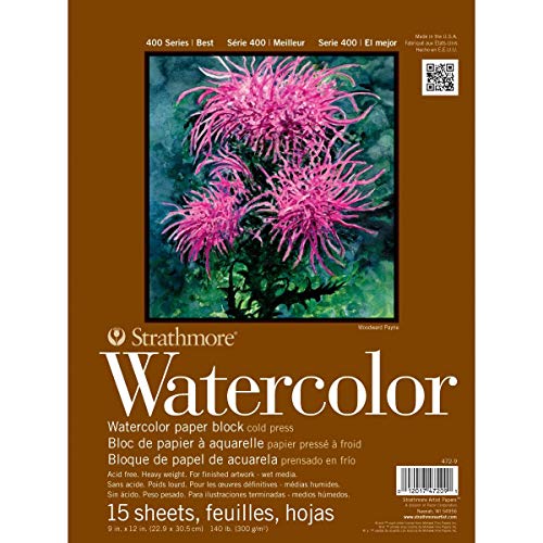 Strathmore Aquarellpapierblock, 22,9 x 30,5 cm, 15 Blatt, Weiß, 22,9 x 30,5 cm von Strathmore