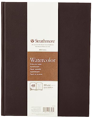 Strathmore 400 Watercolour Skizzenbuch - P467-8-4, 48 Blatt, 21,6 x 27,9 cm, 300 g/m², Naturweiß von Strathmore