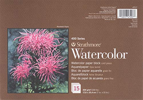 Strathmore Aquarellblock der Serie 400, 17,8 x 25,4 cm, 15 Blatt von Strathmore