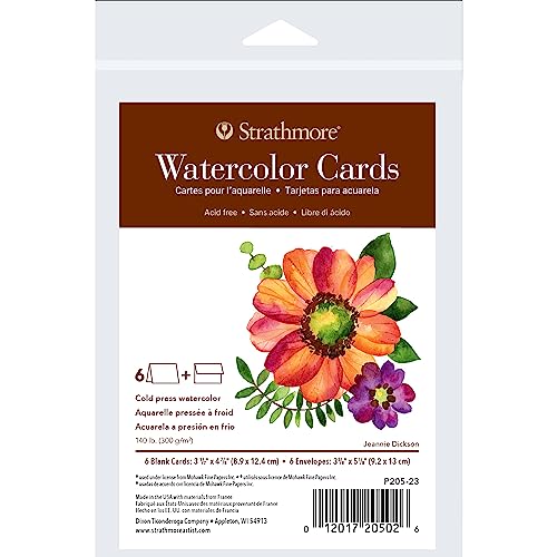 Strathmore Cards & Envelopes 3.5"X4.875" 6/Pkg-Watercolor von Strathmore