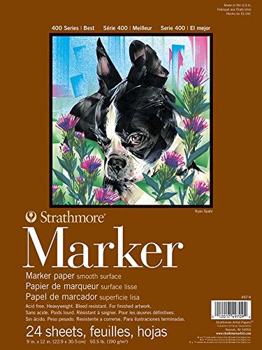 Strathmore Marker Papier Pad 22,9 x 30,5 cm 50# glatt, acryl, Mehrfarbig, 0.15 x 8.9 x 11.9 cm von Strathmore