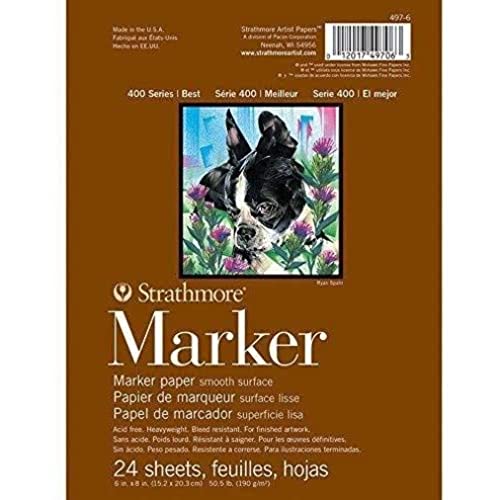 Strathmore 497-6 400 Series Marker Pad, Papier, Mehrfarbig, Glue Bound, 6"x8" von Strathmore