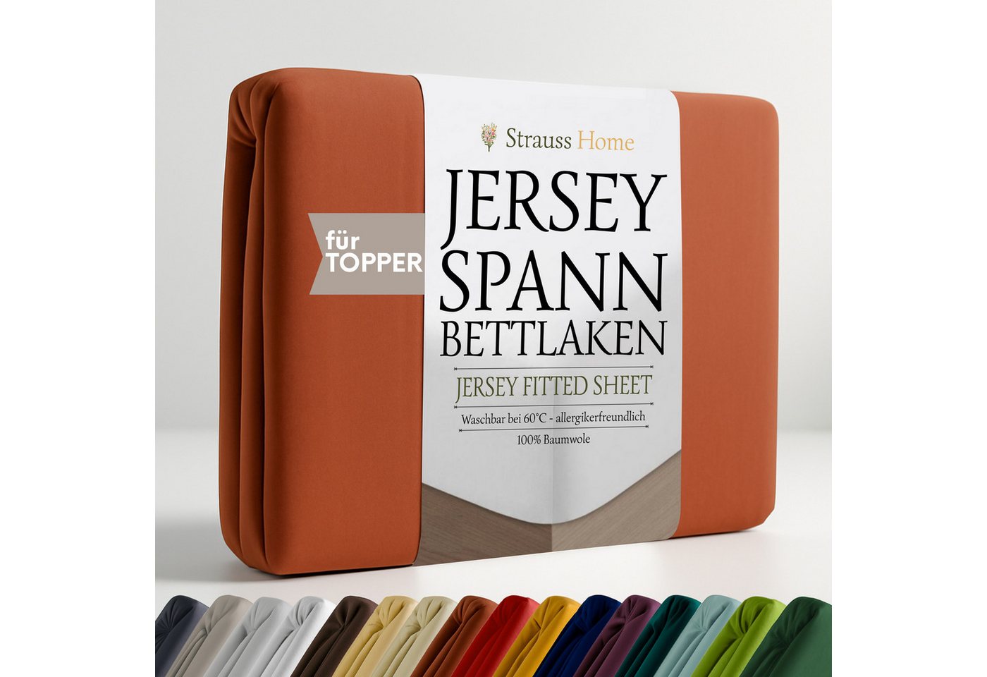 Strauss Home Spannbettlaken Premium Topper Spannbettlaken 150GSM für Matratzen-Topper 10cm Höhe, Gummizug: Rundumgummi, für Topper mit einer Höhe von 10cm, OEKO-TEX zertifiziert Strauss Home Spannbettlaken Premium Topper Spannbettlaken 150GSM für Matratzen-Topper 10cm Höhe, Gummizug: Rundumgummi, für Topper mit einer Höhe von 10cm, OEKO-TEX zertifiziert von Strauss Home