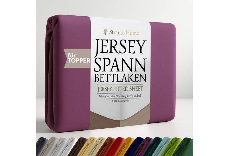 Strauss Home Spannbettlaken Premium Topper Spannbettlaken 150GSM für Matratzen-Topper 10cm Höhe, Gummizug: Rundumgummi, für Topper mit einer Höhe von 10cm, OEKO-TEX zertifiziert von Strauss Home