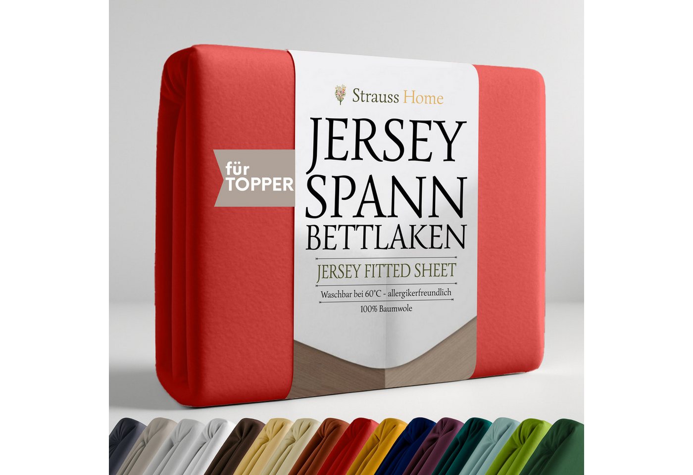 Strauss Home Spannbettlaken Premium Topper Spannbettlaken 150GSM für Matratzen-Topper 10cm Höhe, Gummizug: Rundumgummi, für Topper mit einer Höhe von 10cm, OEKO-TEX zertifiziert Strauss Home Spannbettlaken Premium Topper Spannbettlaken 150GSM für Matratzen-Topper 10cm Höhe, Gummizug: Rundumgummi, für Topper mit einer Höhe von 10cm, OEKO-TEX zertifiziert von Strauss Home
