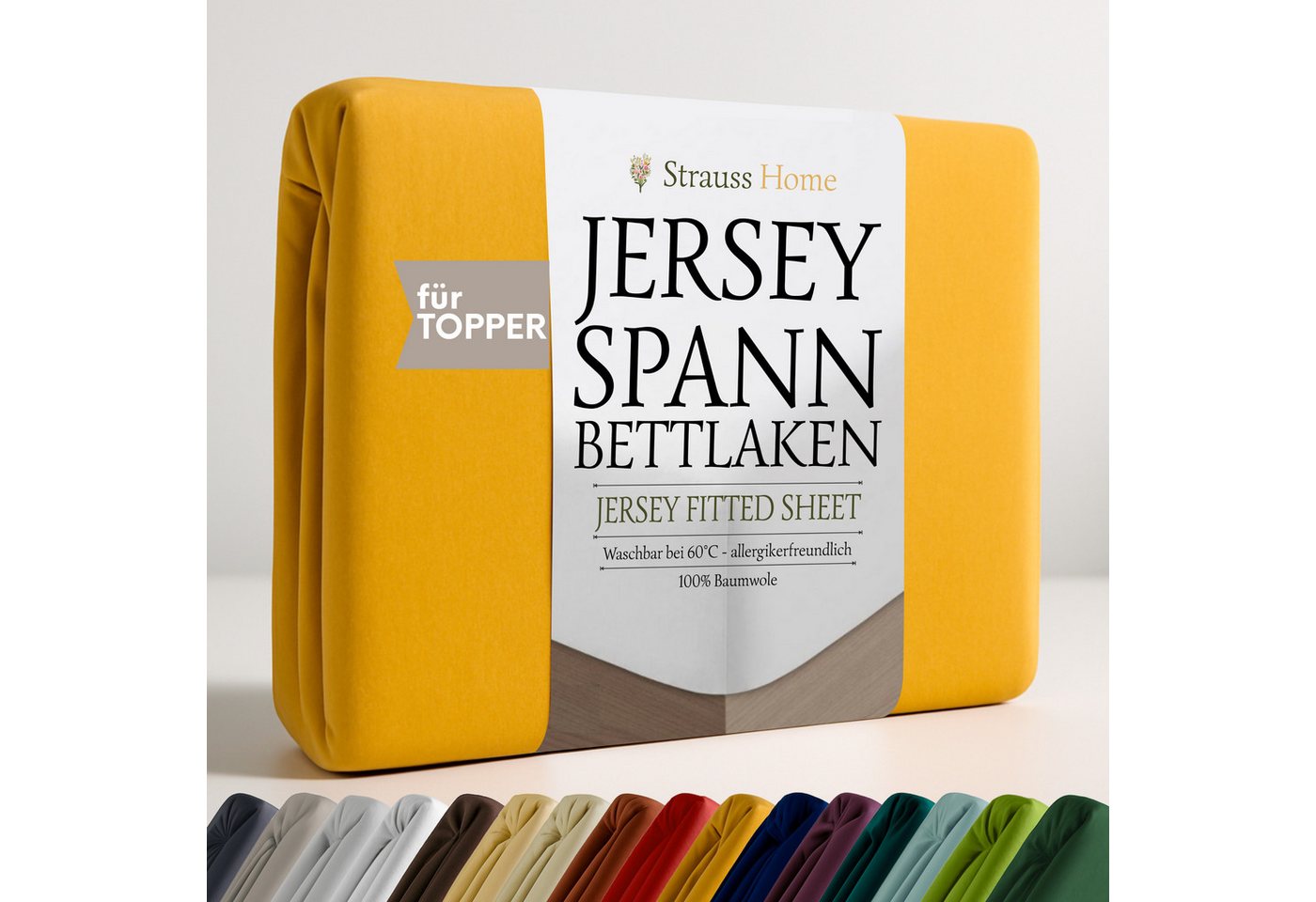 Strauss Home Spannbettlaken Premium Topper Spannbettlaken 150GSM für Matratzen-Topper 10cm Höhe, Gummizug: Rundumgummi, für Topper mit einer Höhe von 10cm, OEKO-TEX zertifiziert Strauss Home Spannbettlaken Premium Topper Spannbettlaken 150GSM für Matratzen-Topper 10cm Höhe, Gummizug: Rundumgummi, für Topper mit einer Höhe von 10cm, OEKO-TEX zertifiziert von Strauss Home