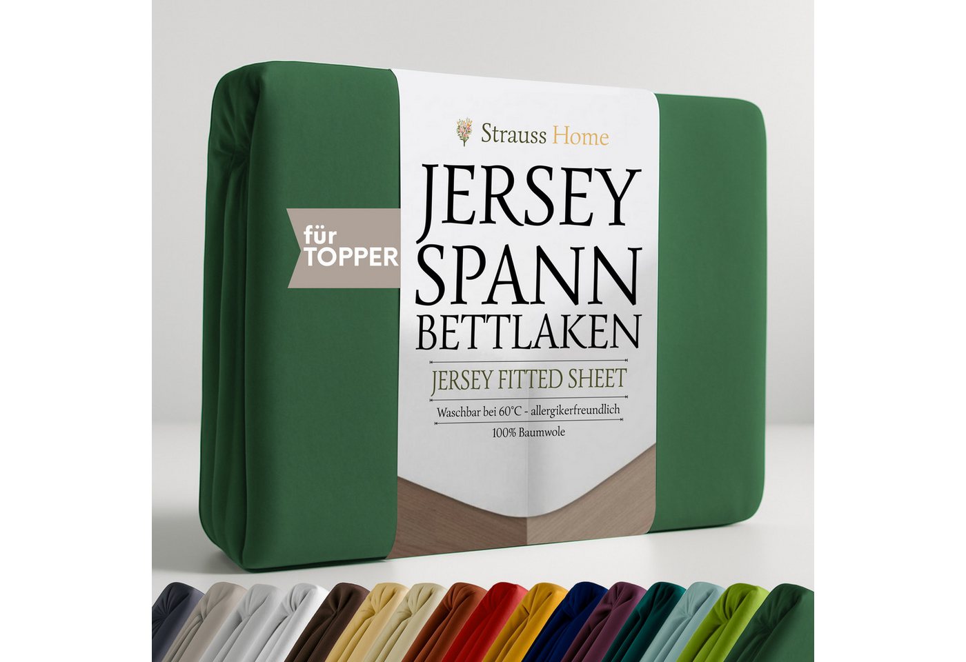 Strauss Home Spannbettlaken Premium Topper Spannbettlaken 150GSM für Matratzen-Topper 10cm Höhe, Gummizug: Rundumgummi, für Topper mit einer Höhe von 10cm, OEKO-TEX zertifiziert Strauss Home Spannbettlaken Premium Topper Spannbettlaken 150GSM für Matratzen-Topper 10cm Höhe, Gummizug: Rundumgummi, für Topper mit einer Höhe von 10cm, OEKO-TEX zertifiziert von Strauss Home