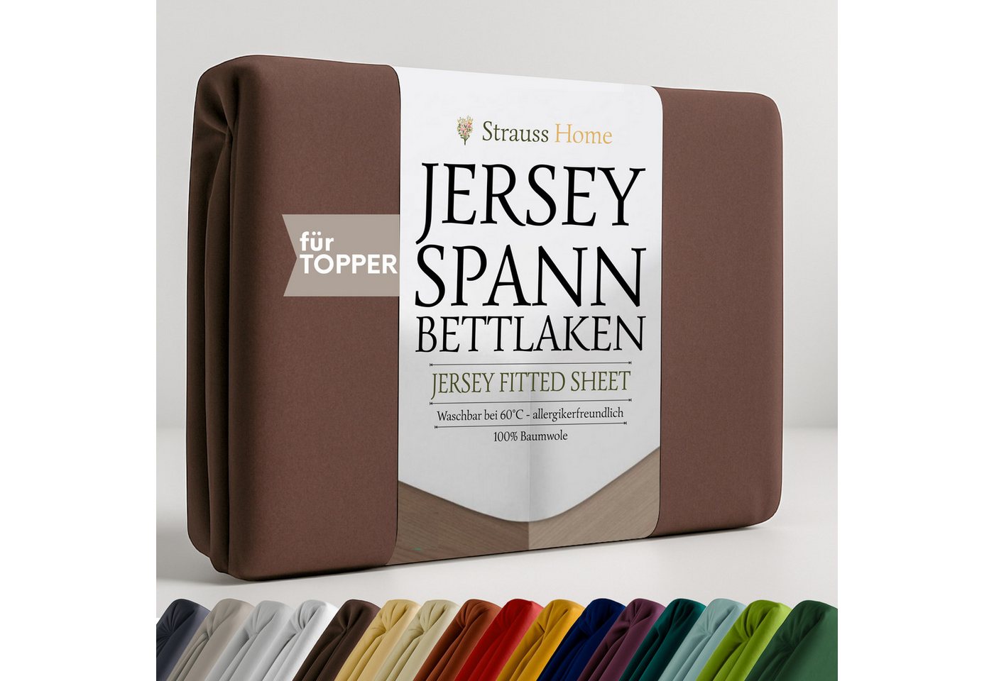 Strauss Home Spannbettlaken Premium Topper Spannbettlaken 150GSM für Matratzen-Topper 10cm Höhe, Gummizug: Rundumgummi, für Topper mit einer Höhe von 10cm, OEKO-TEX zertifiziert Strauss Home Spannbettlaken Premium Topper Spannbettlaken 150GSM für Matratzen-Topper 10cm Höhe, Gummizug: Rundumgummi, für Topper mit einer Höhe von 10cm, OEKO-TEX zertifiziert von Strauss Home