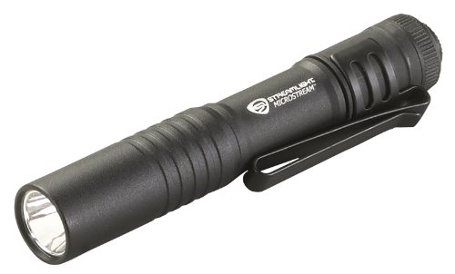 Streamlight 66318 MicroStream 45-Lumen Tägliches Tragen Ultra-Kompakt-Taschenlampe mit AAA-Alkalibatterie, Klarsicht-Verpackung, Schwarz von Streamlight