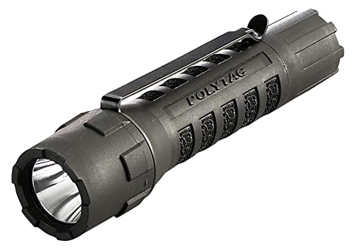 Streamlight 88850 PolyTac 600-Lumen Allzweck Sure Grip Kompakte LED-Taschenlampe mit CR123A Lithium-Batterien, Schwarz von Streamlight