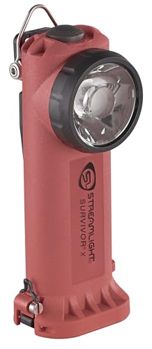 Streamlight 90973 Survivor X 250 Lumen ATEX-zertifizierte wiederaufladbare rechtwinklige Feuerwehrlampe, Inklusive wiederaufladbarem System, 230 V AC/12 V DC ohne Alkaline-Batterieträger, Orange von Streamlight