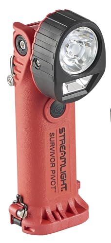 Streamlight 91824 Survivor Pivot 325-Lumen-ATEX-Zone 0 zertifizierte Taschenlampe mit zwei Strahlen und Gelenk, Inklusive wiederaufladbarem System, 240 V AC/12 V DC, Orange von Streamlight
