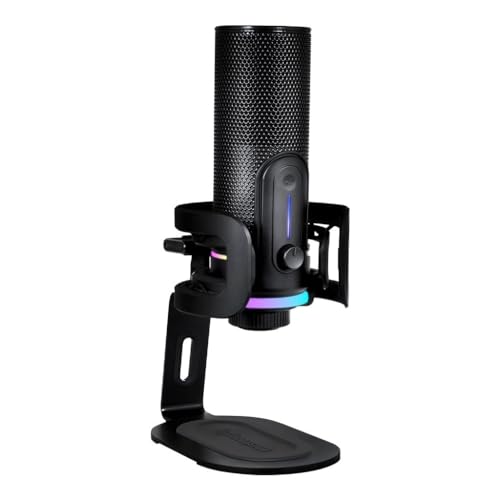 MIC PRO RGB Mikrofon, Studioqualität, Fortschrittliche Geräuschunterdrückung, 192kHz/24bit, 10 RGB Lichteffekte, 4 wählbare Richtcharakteristiken von Streamplify